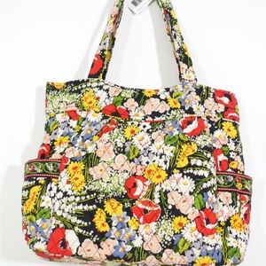 Vera Bradley Poppy Fields pleated floral tote